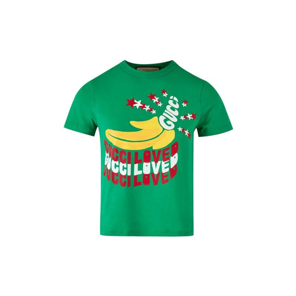 Gucci Green Cotton Logo Women's T-Shirt